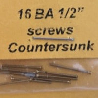 16BA COUNTERSUNK 1/2 inch BRASS SCREWS Qty 10