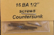 16BA COUNTERSUNK 1/2 inch BRASS SCREWS Qty 10