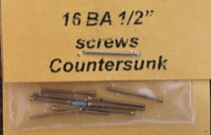 16BA COUNTERSUNK 1/2 inch BRASS SCREWS Qty 10