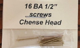 16BA CHEESEHEAD 1/2 inch BRASS SCREWS Qty 10