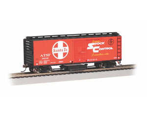 Track Cleaning 40' Box Car Santa Fe(Shock Control)  - Ready to Run Bachmann