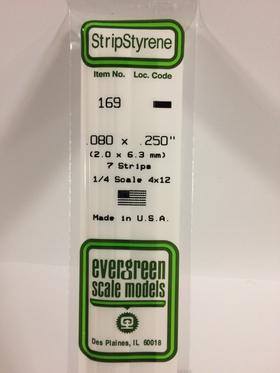 Evergreen - 169 .80 x .250" (2.0 x 6.3 mm ) 1/4 scale 4x12