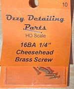 16BA CHEESEHEAD 1/4 inch BRASS SCREWS Qty 10