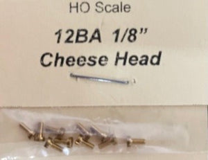 12BA CHEESEHEAD 1/8 inch BRASS SCREWS Qty10.