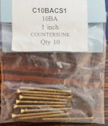 10BA COUNTERSUNK 1" inch Brass SCREWS Qty 10