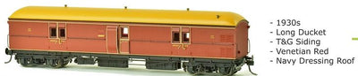 EHO SDS Models: 1930's EHO1990 As Built Venetian Red Express Brake Van Navy Dressing Roof. #002
