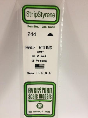 EVERGREEN-244 HALF ROUND 3.2mm (.125'