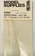 DETAIL ASSOCIATES - 2505 -  Brass Wire .015" Diameter HO Scale 1" N Scale 2-3/8"
