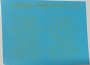 CHSK 25Y 1 mm High Letters in Yellow  - 4 X ECONOMY, 4 X SECOND, 4 X SLEEPING, 4 X RESTAURANT, 4 X DINING CAR, 4 X BUFFET, 4 X MAIL VAN. HO OZZY PASSENGER CAR DECAL :