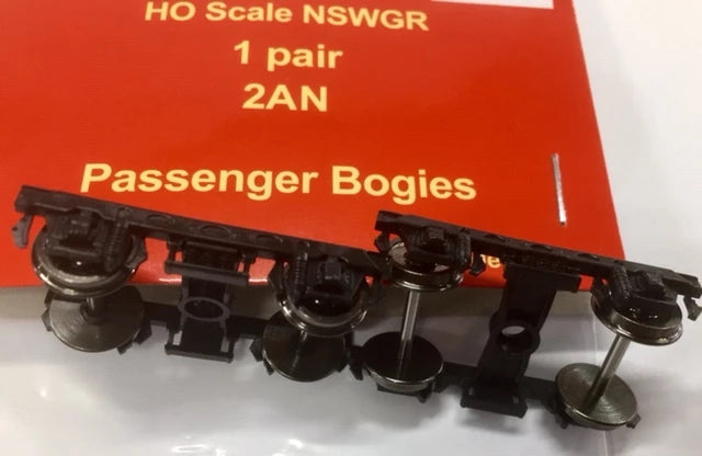 2AN BOGIE: HO Scale NSWGR 1 Pair 2AN Passenger Bogies New Made in China as on the RTR LHO model. Casula Hobbies RTR: