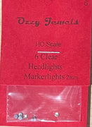 6 x Clear 2mm Jewel Marker Lights Clear Jewels