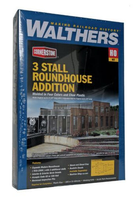 Walthers: 3-Stall Modern Roundhouse Addition -- Kit - 16 x 20-1/8 x 5-1/2