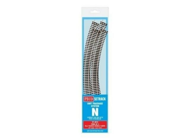Peco N: ST-3015 - PACK OF 4 NO 2 RADIUS DOUBLE CURVES