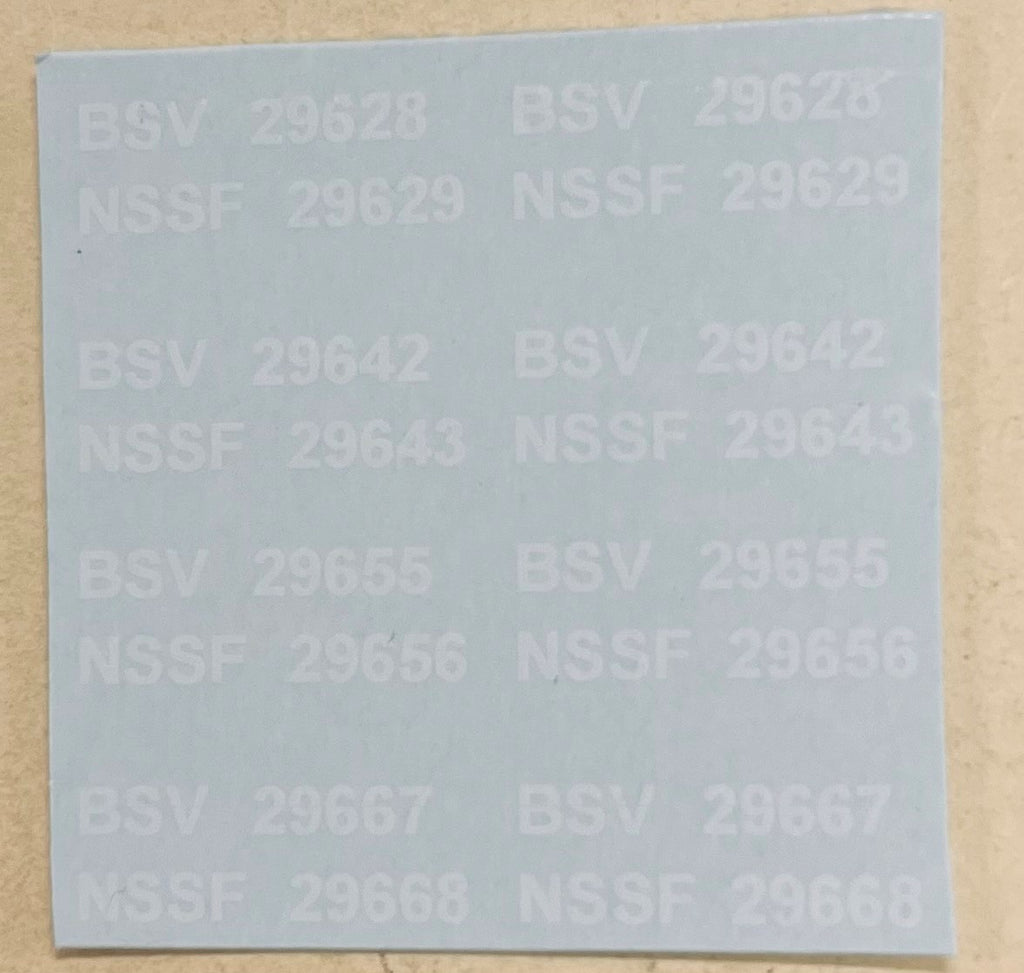 Sheep Van old code BSV (4) & new  Code NSSF (4) with Numbers of the NSWGR  pack 3. Ozzy Decal