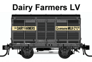 LV 290, LV 2987 Milk, LV 1902 Dairy Farmers, CW 27873 Cattle Van : 4 Wagon Good's Train : Casula Hobbies RTR : Pack 9 : Mixed Pack of 4