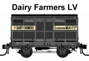 Pk 8. - CW 27857 Cattle, GSV 26571 Sheep, LV 13823 Van, LV 1380 Dairy Farmers Van. 4 Wheel Wagons. Good's Train. ^^^