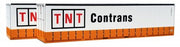 40CS-09a. 40' Curtain Sider Containers #40CS-09a On Track Models: TNT Contrans Orange and White (2 PACK)