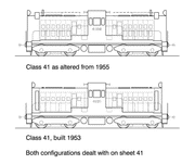 41 class Bo-Bo Dual Hood AGE HO Data Sheet drawing NSWGR locomot