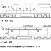 421 Class Co-Co Nose Cab Clyde HO Data Sheet drawing NSWGR locom