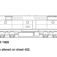 422 Class Co-Co Dual Cab Clyde HO Data Sheet drawing NSWGR locom