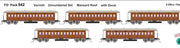FO 042 End Platform 5 Car set (Unnumbered with Decal) Varnished with Mansard Roof  set  AUSTRAINS NEO