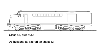 43 Class Co-Co Nose Cab AEI HO Data Sheet drawing NSWGR locomotive