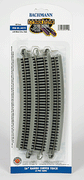 Bachmann - Curved Track w/ Nickel Silver Rail & Gray Roadbed - E-Z Track(R) -- 26" Radius pkg(5