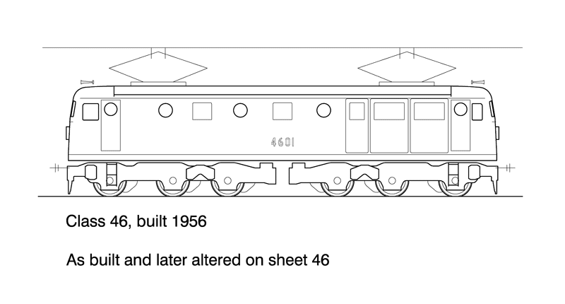 46 Class Co-Co Dual Cab Electric MV HO Data Sheet drawing NSWGR locomotive
