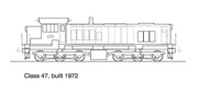 47 Class Co-Co Hood Goninan HO Data Sheet drawing NSWGR locomoti