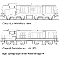 49 Class Co-Co Hood Clyde HO Data Sheet drawing NSWGR locomotive