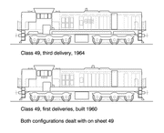 49 Class Co-Co Hood Clyde HO Data Sheet drawing NSWGR locomotive