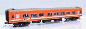 PC-525B- Powerline Z-Type Carriage #272BZS Economy-Class V/Line Tangerine with Green/White-Stripes