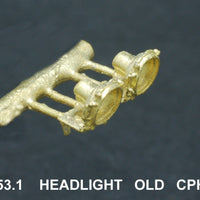 Headlight #53.1  Old CPH Railmotor Headlight. steam loco tender light ##53.1  Ozzy Brass Detailing Parts.
