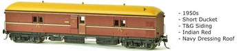 EHO SDS Models: EHO 626 Express Brake Van 1950s, Indian Red, Navy Dressing Roof. **009