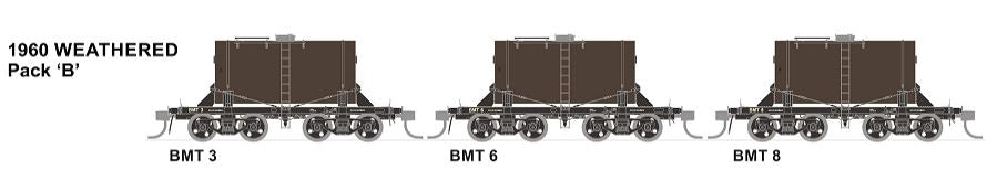 BMT SDS Models: NSWGR: BMT Milk Tank Car:  MIXED PACK BLACK,GREEN,SILVER *