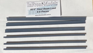WGL015- 60'0 Steel Beam load 6 x Pieces by InFront Models HO