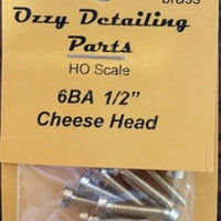 6BA CHEESEHEAD 1/2 inch BRASS SCREWS Qty 10