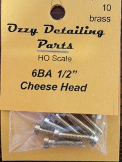 6BA CHEESEHEAD 1/2 inch BRASS SCREWS Qty 10