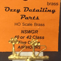 Air Horn 5 Cluster #71 for NSWGR  40 Class Locomotive,  #71,  Ozzy Brass