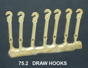 Draw Hooks #75.2, for Steam Loco Draw Hooks with hole & pins can be used on wagons also.  #75.2. Ozzy Brass