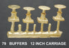 Buffer #79 - 12 Inch Buffer plate suits 72'6" Passenger Cars, Ozzy Brass -