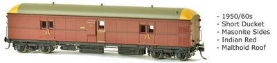 SDS Models: EHO 625 Indian Red Express Brake Van - Masonite Sides - Malthoid Roof. #013 **