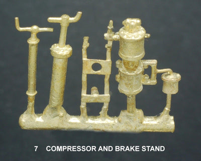 STEAM LOCO NSWGR #7 - Compressor and 2 Tender Brake Stand Steam Locomotive - Ozzy Brass Parts #7.