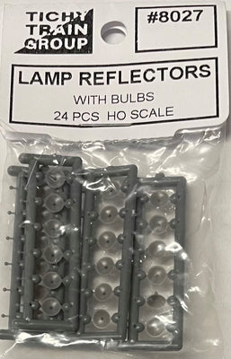 #8027 - HO -  TICHY TRAIN GROUP - Lamp Reflectors with bulbs 24pcs