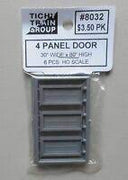 #8032 - HO -  TICHY TRAIN GROUP -  4-Panel Doors pkg (6)