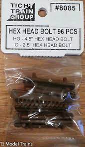 Tichy Train Group HO #8085 Hex Head Bolt (96 pieces) (HO 4.5", O 2.5")