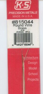 Brass Round Wire  #815044 .010  (.254mm) 3pcs - K & S