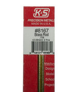 K & S - Brass rod  #8167 .114  (2.89mm) 2pcs
