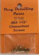 8BA CHEESEHEAD 1/16 inch BRASS SCREWS Qty 10