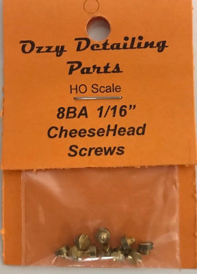 8BA CHEESEHEAD 1/16 inch BRASS SCREWS Qty 10